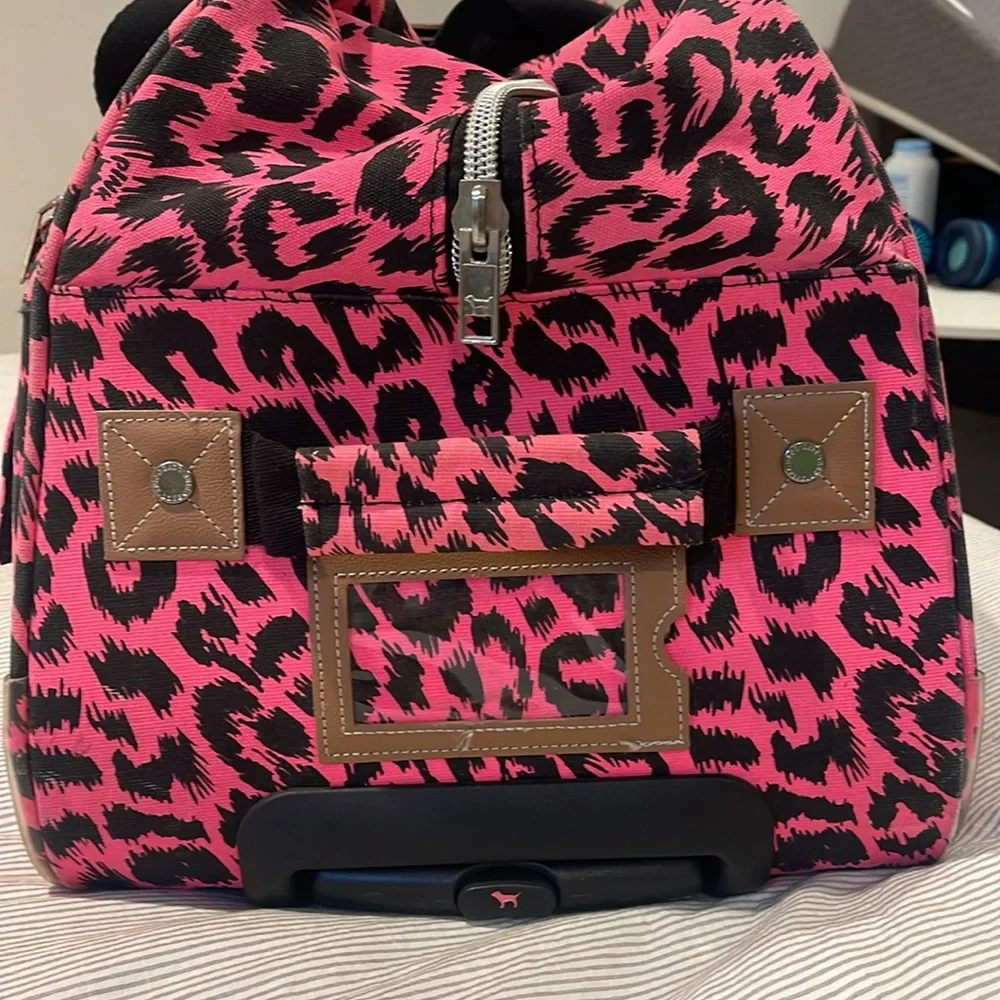 Vintage PINK Victorias Secret Travel Luggage in Pink Leopard Print - Picture 4 of 16